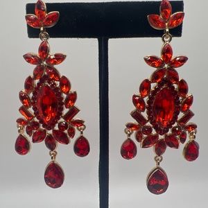 Red Statement Earrings